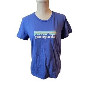 Patagonia Front Logo Periwinkle Blue Short Sleeve Tee Size Medium